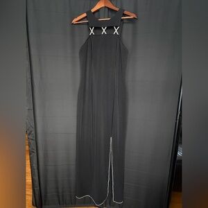 Elegant Bari-Jay Black Gown with diamonds Size 13-14